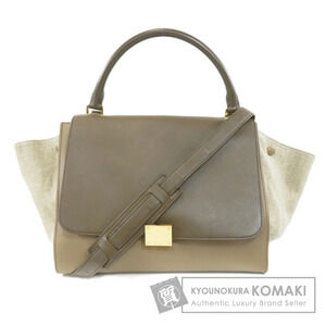 Celine Trapeze 2way Calfskin Leather Shoulder bag leather